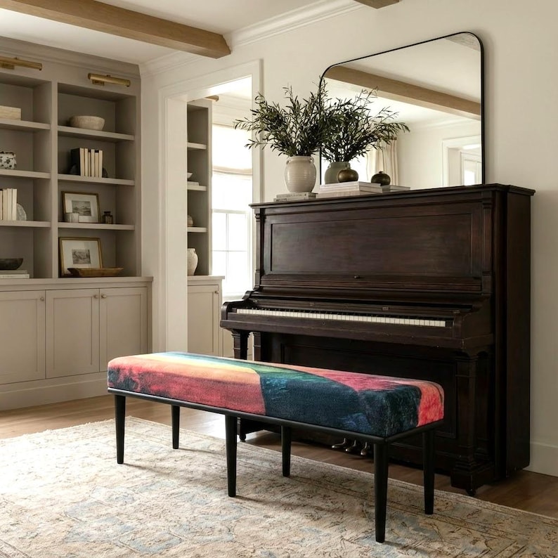 Ottoman for bedroom, Pop color bench, Doorway bench, Uphosltered bench, Dressing table bench, Retro bench, Hallway bench, Shoe bench, M-160