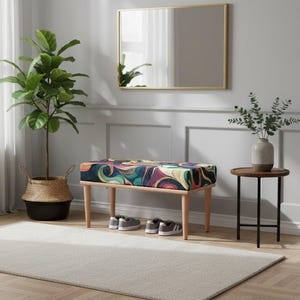 Vanity table bench, Comfort bench, Ottoman bench, Wooden bench, Front door bench, Fireplace bench, Corner bench, Dressing table bench, M-158