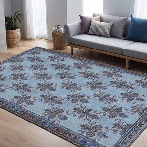 navy blue rug, asymmetric rug, under rug table, printed decor rug, washable hand rug, old look rug, medium runner rug, home decor rug