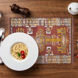 Bar Table Placemats, Cups Placemat, Dining Placemat, Event Placemants, Chenille Placemat, Boho Mat, Soft Textured Mat, Kitchen Placemat