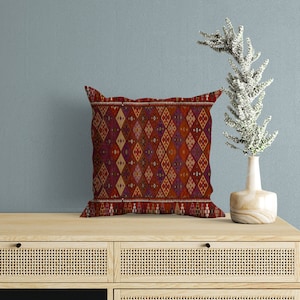 Handmade kilim pillow, Bohemian pillow, Soft pillow, Machine washable, Couch pillow, Sofa pillow, Boho decor pillow, Aztec pillow