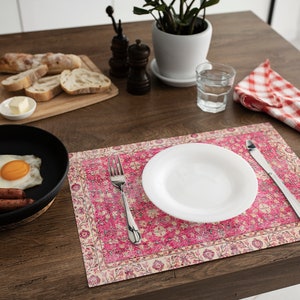 Exquisite Placemats, Plush Chenille Tableware, Turkish Carpet Inspired Placemats, High Quality Tablemats, Decorative Dining Placemats
