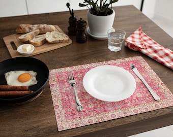 Exquisite Placemats, Plush Chenille Tableware, Turkish Carpet Inspired Placemats, High Quality Tablemats, Decorative Dining Placemats
