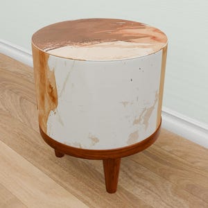 Banco de color suave, Mesa de comedor rústica, Banco con cojín, Silla de tocador, Puf redondo ecléctico, Estampado pastel, Reposapiés de porche, M-34
