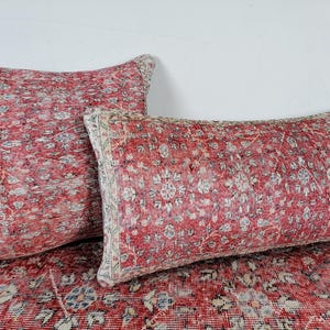 couch cushion, floral pillow case, pink lumbar pillow, bohemian pillow, botanical pillow, bench cushion, body pillow cover, armchair pillow image 8