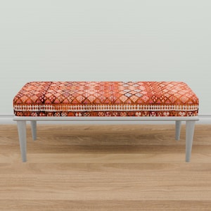 Blanket bench, Kilim pattern bench, Piano bench, Hallway bench, Upholstered bench, Keyboard bench, Mudroom bench, Elegance bench, 34-01