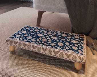 Retro handmade footstool, Upholstered ottoman stool, Vanity ottoman,  Turkish style footstool, Elegant footstool, Cozy stool, M-502
