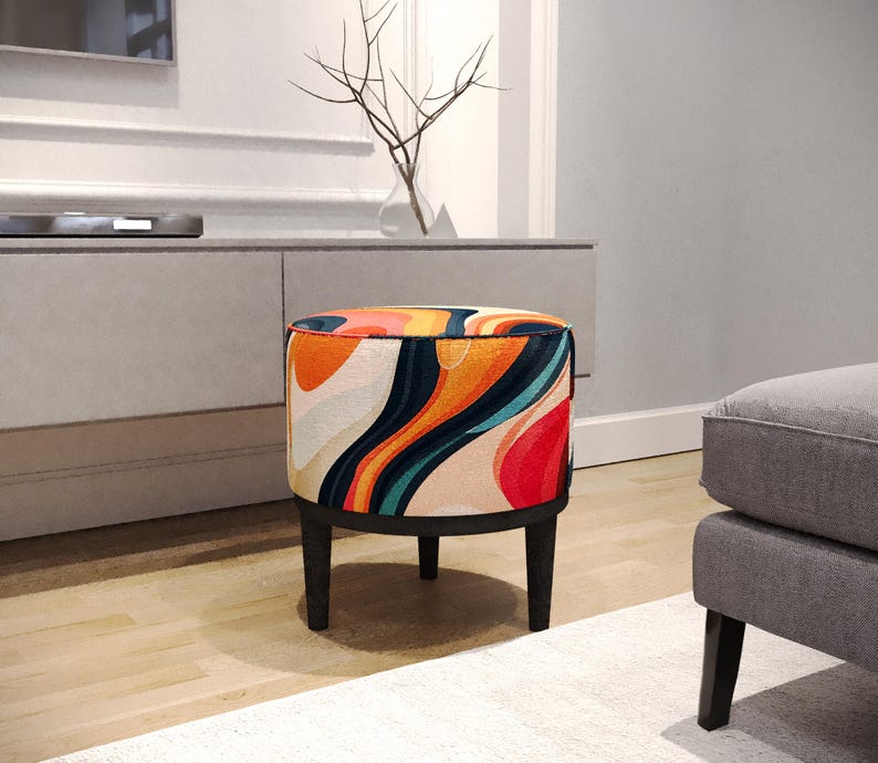 Frontdoor bench, Comfortable seat, Pouf for accent, Reading corner stool, Modern decoration, Ottoman pouf stool, Farmhouse stool, M-143