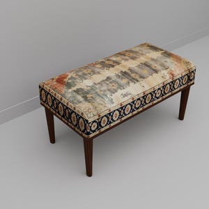 Home decor bench, Room bench, Office bench, Upholstered bench, Interior bench, Livingroom bench, Aesthetic bench, Retro bench, M-260