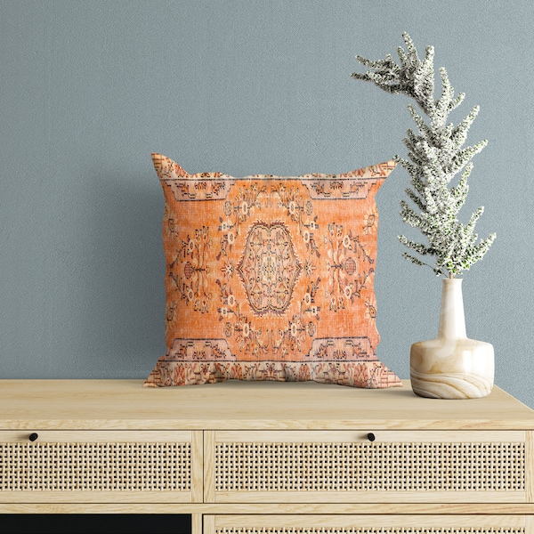 Orange Boho Pillow Etsy
