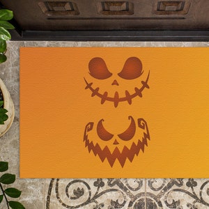 Orange rug, Spooky rug, Pumpkin rug, Living room rug, Floor rug, Halloween rug, Horror rug, Cool rug, Decorative rug, Bathroom rug, Doormat