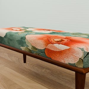 Home entrance bench, Ottoman bench, Artistic style bench, Flower pattern bench, Living room bench, Bench for corridor, Mudroom bench, M-83