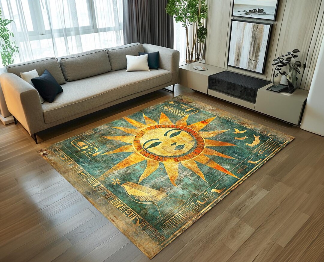Aethics Rugs Mystic Area Rug, Ancient Theme Rug, Machine Washable Rug, Rugs for ...