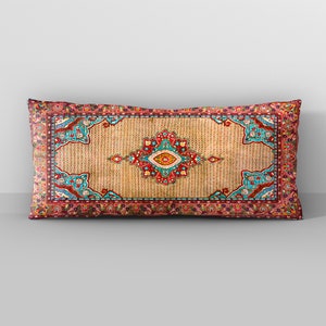 Kilim Patterned Cushion, Vintage Style Rug Pillow, Printed Rug Inspired Decor, Boho sham pillow, Euro sham pillow, Ethnic pillow