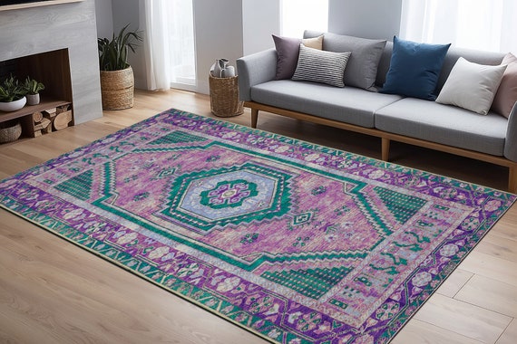 Pink Rug, Turkish Runner Rug, Bohemian Decor Rug, Oriental Rug, Livingroom Decor Rug, Ethnic Motif Rug, Large Size Rug, Turkish Boho Rug