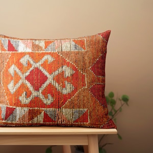 boho pillow, handmade pillow, livingroom pillow, sofa pillow, kilim design pillow, bench pillow, home decor pillow, throw pillow
