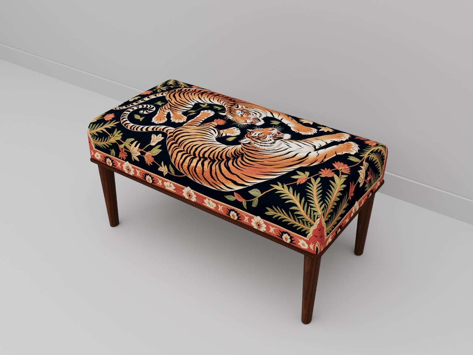 Make up bench, Boho chic bench, Regular bench, Tiger print bench, Farmhouse bench, Mudroom bench, Diningroom bench, Wooden bench, M-246