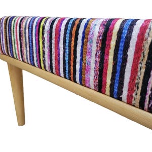 Classic bench, Blanket bench, Pub bench, Striped bench, Bohemian bench, Handmade bench, Ottoman for bedroom, Dining table bench, 17-01