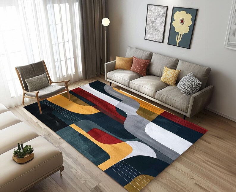 Everyday rug, Modern rug, Boho  rug, Artistic rug, Bathroom rug, Bedroom rug, Non-slip rug, Washable rug, Mudroom rug, Easy to travel rug