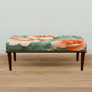 Home entrance bench, Ottoman bench, Artistic style bench, Flower pattern bench, Living room bench, Bench for corridor, Mudroom bench, M-83