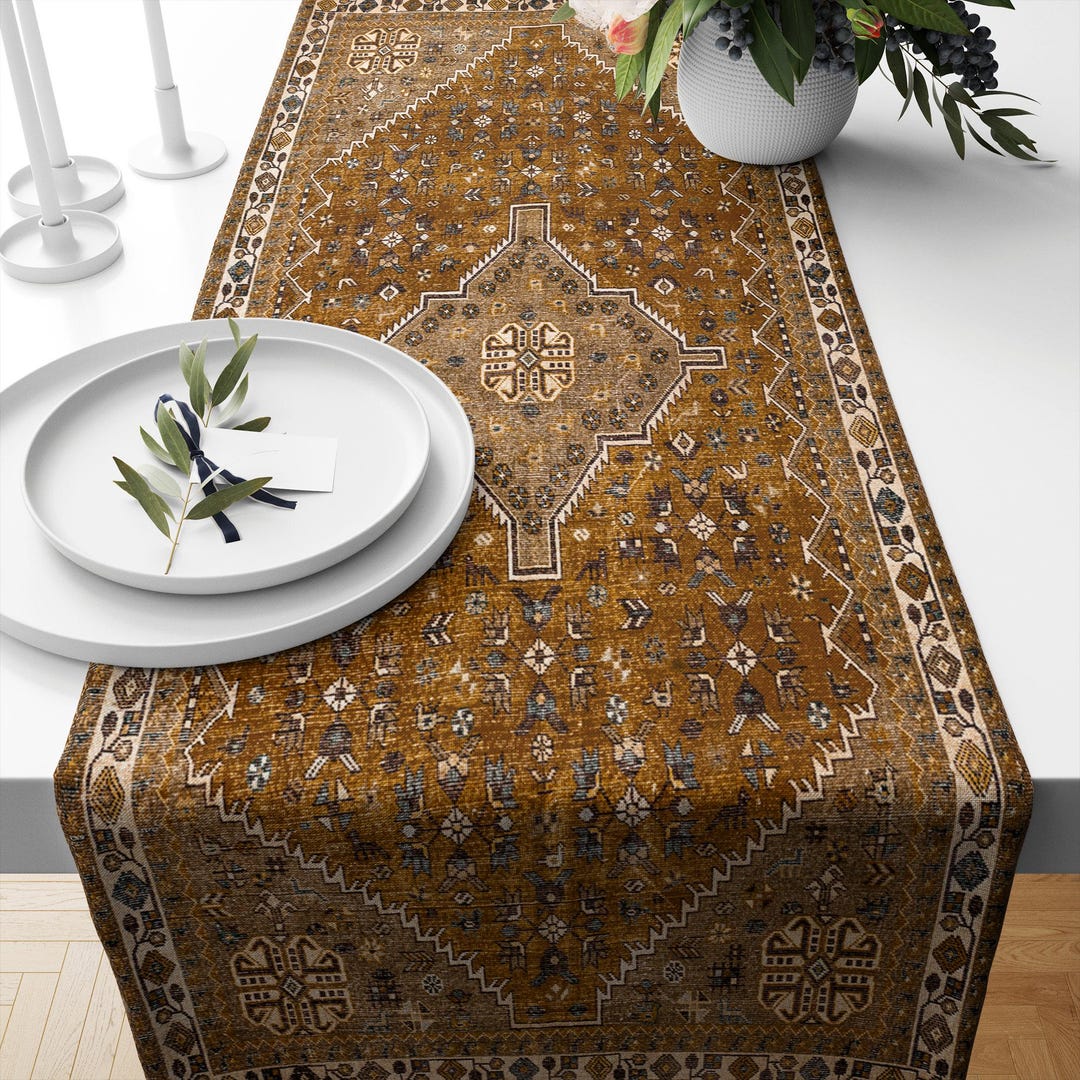 Artisan Table Runner, Chic Table Centerpiece, Dining Table Runner ...