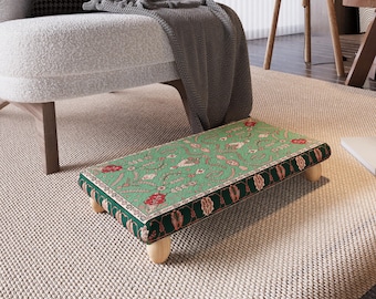Under desk footrest, Spa stool, Stylish wooden footstool, Home decor accent, Modern boho ottoman stool, Small footrest, Neutral home, M-505