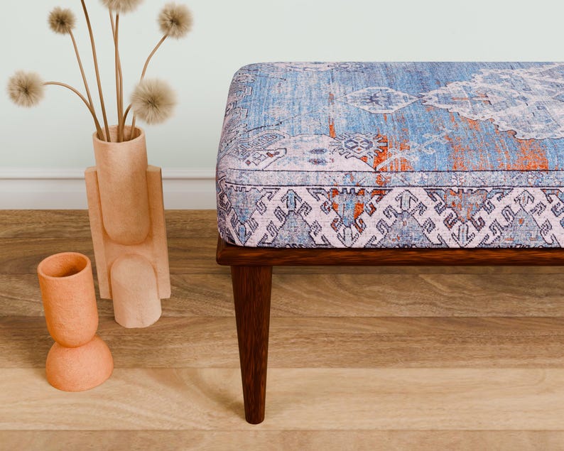 Entrance hall bench, Blanket bench, Narrow bench, Dining table bench, Bohemian bench, Hallway bench, Yoga bench, Piano bench,  343-02