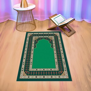 Soft Texture Prayer Mat, Ethnic Pattern Portable Salah Mat, Non-Slip Handmade Prayer Rug, Unique Islamic Gift, Elegant Sajjadah