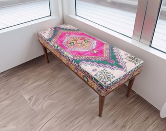 Upholstered bench, Dining room bench, Handmade ottoman, Piano bench, Cat bed bench, Coffee table, Footstool bench, Entryway bench, 256-02