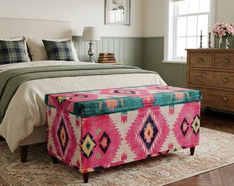 Pinky storage bench, Oriental design bench, Hallway shoe bench, Comfortable seat, Durable furniture, Family room bench, Versatile seat, M-20