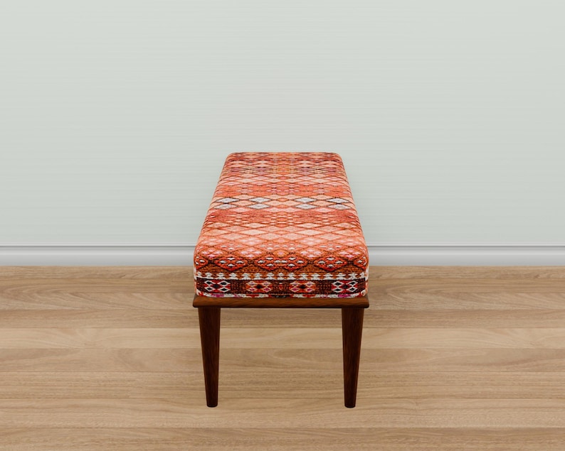 Blanket bench, Kilim pattern bench, Piano bench, Hallway bench, Upholstered bench, Keyboard bench, Mudroom bench, Elegance bench, 34-01