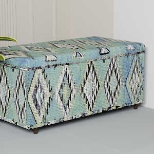 Elegance storage ottoman, Pastel color ottoman bench, Bedroom trunk, Premium storage, Soft storage, Extra seat bench, Vanity ottoman, 331-03