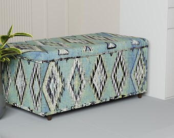 Otomana de almacenamiento Elegance, banco otomano color pastel, baúl de dormitorio, almacenamiento premium, almacenamiento suave, banco con asiento adicional, otomana de tocador, 331-03