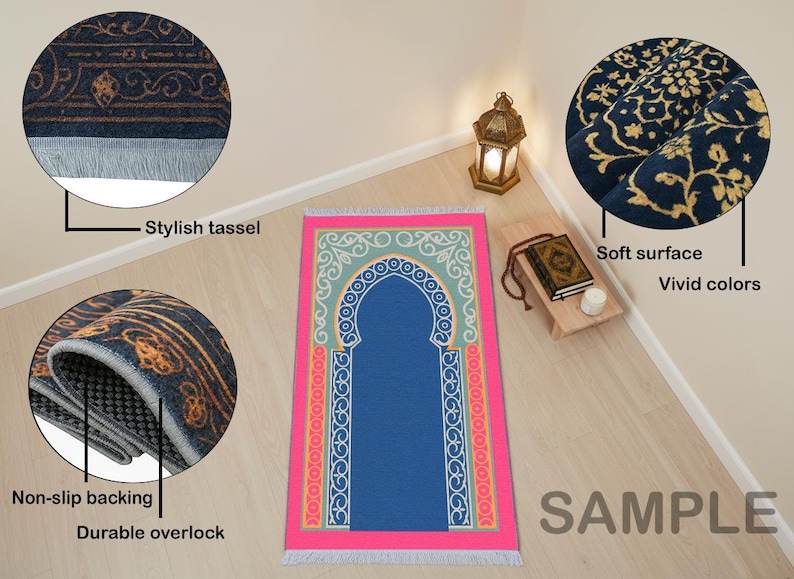 Personalized Islamic Prayer Mat, Velvet Islamic Prayer Rug Gift ...