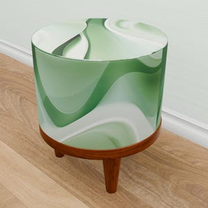 Puf de diseño sencillo, Reposapiés verde, Banco de tamaño personalizado, Taburete de madera pequeño, Reposapiés a medida, Reposapiés rústico, Banco zapatero moderno, M-91