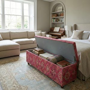 Blush pink storage, Premium bench, Glamory trunk, Wood work bench, Handmade with love, Interior decor, Entryway seat, Chic furniture, 120-02