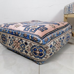 CPFurnitureStar Graffiti Linen Ottoman Round Footstool for Couch Desk Soft  Step Stool Padded Foot Rest with Non-Skid Pine Legs