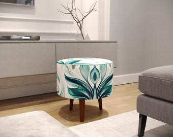 Bedroom pouf, Artistic footstool, Designer pouf stool, Handmade furniture, Make up seat, Ottoman corner bench, Round cozy stool, M-8