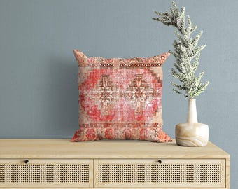 handmade cushion, worn design pillow, pink pillow cover, nomadic pillow, sitting pillow, boho chic pillow, throw pillow, body pillow cover