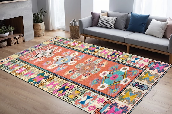 Pastel turkish rug, Handmade rug, Non slip rug, Oriental rug, Awesome rug, Traditional rug, Kitchen rug, Eclectic rug, Housewarming rug