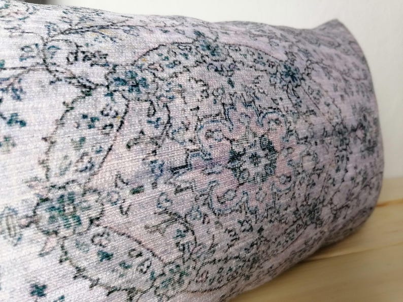 Pale Gray Medallion Case | Soft Print Throw Cushion | Detailed Room Pillowcase image 10