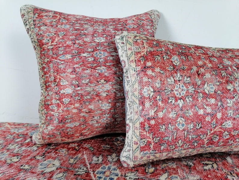 couch cushion, floral pillow case, pink lumbar pillow, bohemian pillow, botanical pillow, bench cushion, body pillow cover, armchair pillow image 6