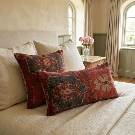 farmhouse pillow, kilim pillow cover, designer pillow, lumber pillow, bedding pillow, armchair pillow, bolster pillow, saloon pillow