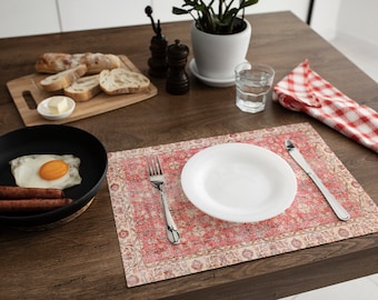Oriental Style Inspired Placemats, Non-slip Tableware, Kilim Pattern Placemat, Turkish Design Placemats, Trendy Placemat, Ethnic Placemats