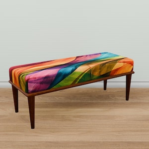 Multicolor bench, Accent bench, Regular bench, Sitting bench, Relaxation bench, Luxury bench, Bohemian bench, Vanity bench, Cozy bench, M-42