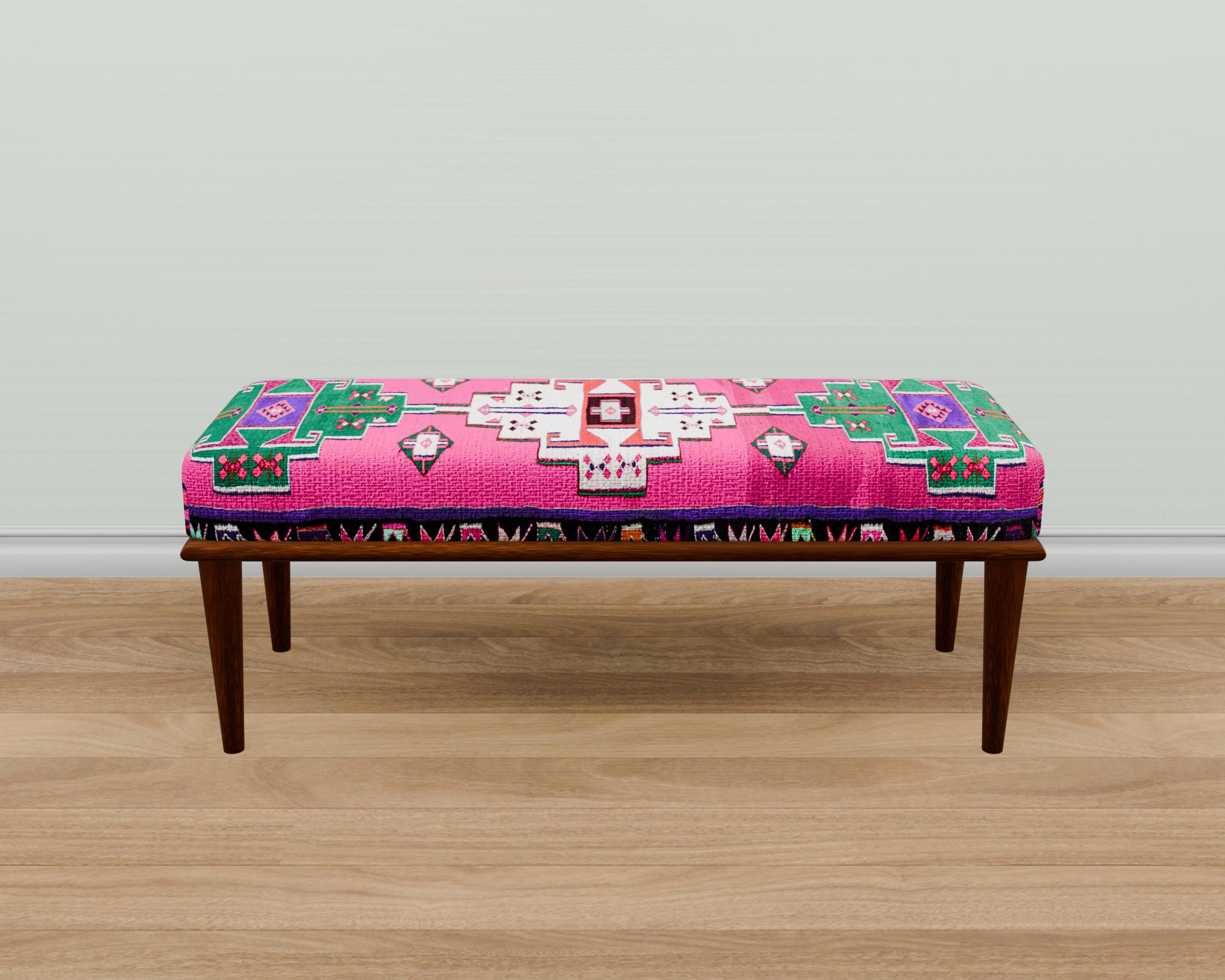 Upholstered Bench, Pink Ottoman Bench, Telephone Bench, Foyer Bench ...