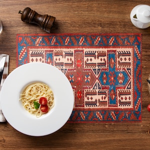 Imaginative Design Tablemats, Textured Tableware, Sophisticated Kilim Placemats, Artistic Table Mats, Fashionable Kilim Inspired Placemats