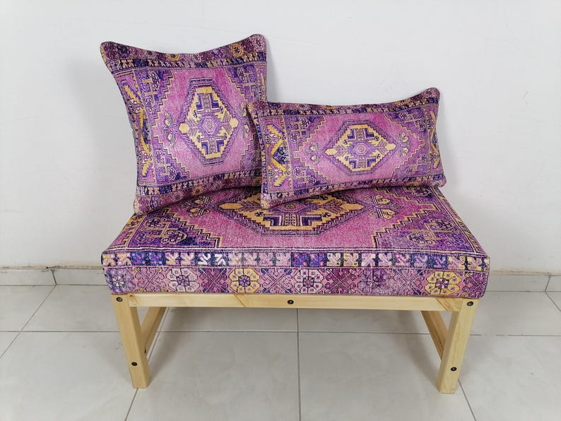 beddengoeddepot, boho kussensloop, paars sierkussen, pastelkleurige kussensloop, moderne kussens, wasbaar kussen, tapijtkussenhoes, bankkussen afbeelding 2