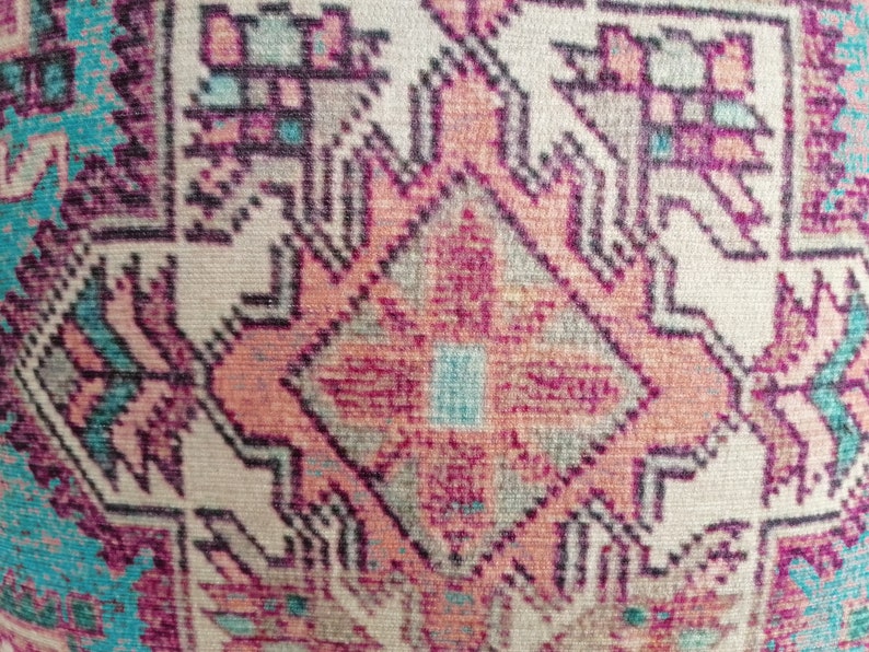 blauw roze kussen, kussenhoes, woonkamerkussen, zacht kussen, kilim kussen, boho kussen, fauteuil kussen, boho decor kussen afbeelding 8