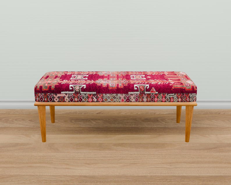 Classic bench, Dining table bench, Saloon bench, Bed end bench, Padded bench, Kilim design bench, Make up bench, Wood work bench, 20-02